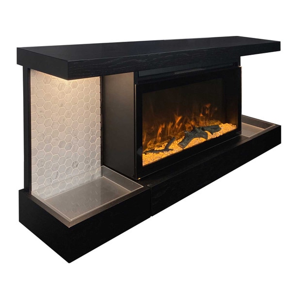 Mantel shelf with fireplace